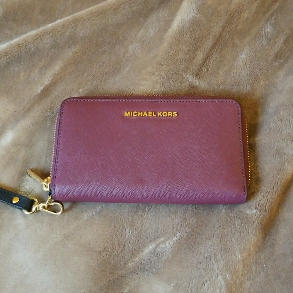 Michael Kors Maroon Wristlet